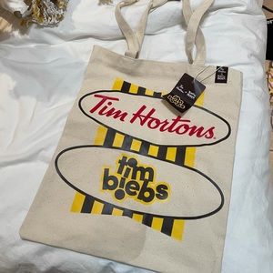 NWT Tim Hortons X Tim Biebs tote bag